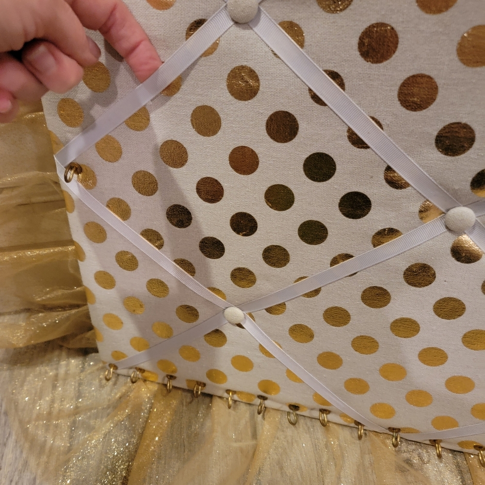 Gold Polka Dot Hair Bow or Jewelry Board - Picture 13 of 16